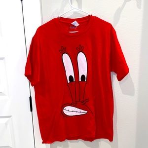 EUC Men’s Size L Large Spongebob Mr. Crab Screen Tee T- Shirt Short Sleeve